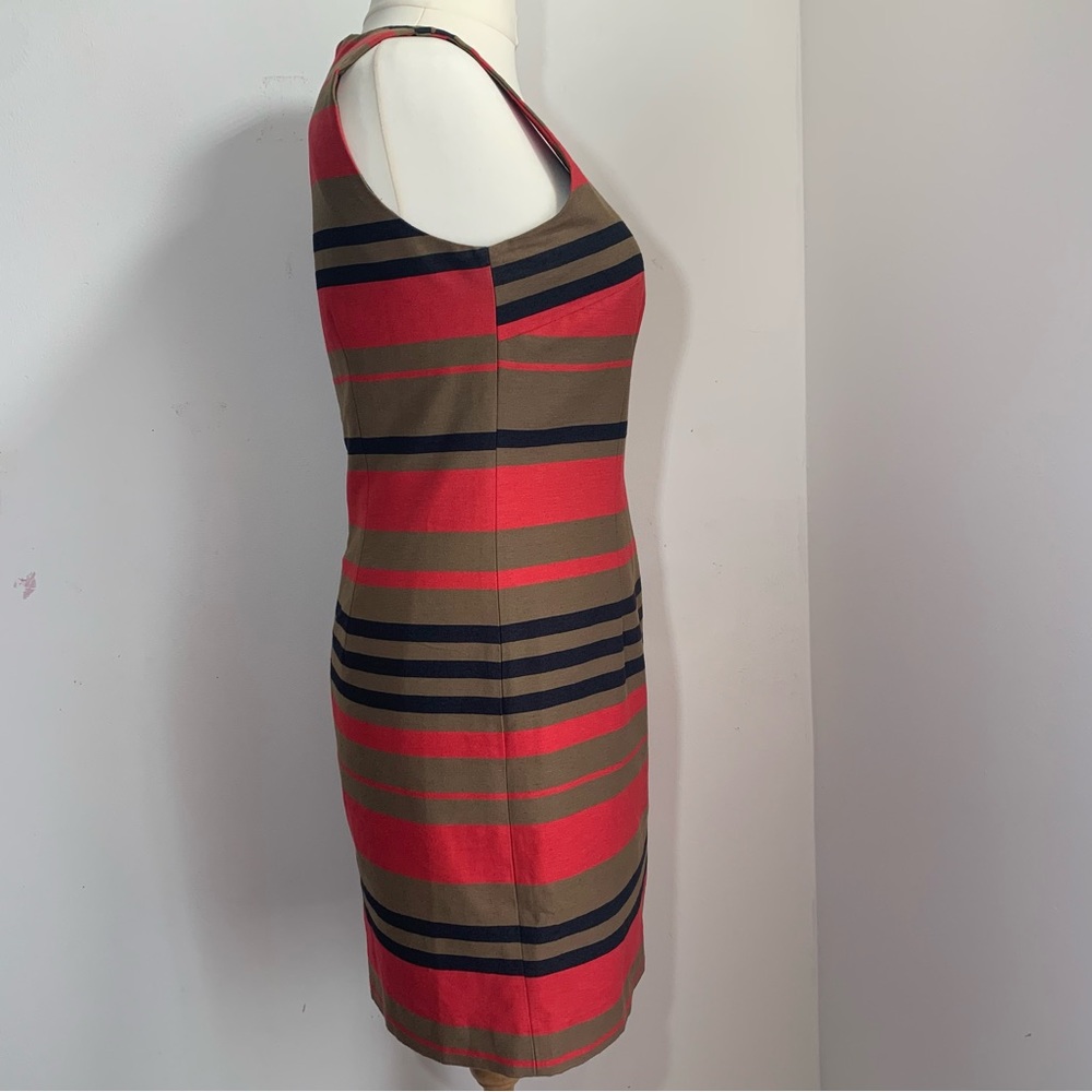 Next Shift Dress Stripe Cotton Mix Sleeveless Knee-Length Round Neck Lined UK 14 - Picture 7 of 14
